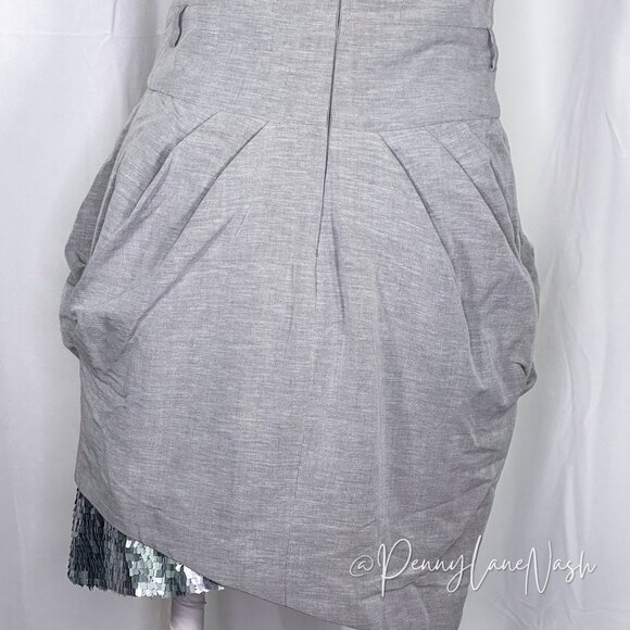 NWT Mack & James by Badgley Mischka Strapless Mini Dress Gray - Picture 11 of 12